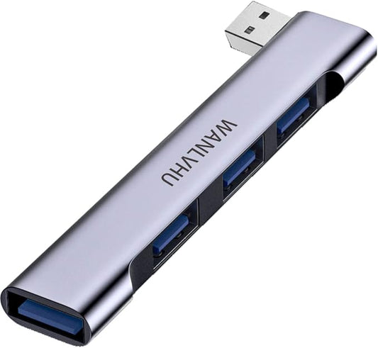 USB Hub for Laptop 4-Port, Portable USB 3.0 Hub USB Splitter, USB Multiport Adapter Expander for MacBook Air/Pro, Laptop, PC, Keyboard, Flash Drive, Mobile HDD (USB Hub for Right)
