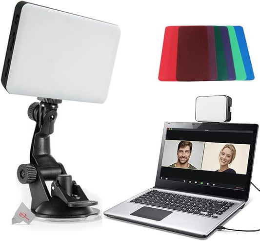 120 Led Video Conference Lighting Kit Suction Cup Mount for Laptops and Monitors Adjustable Brightness and Color Filters