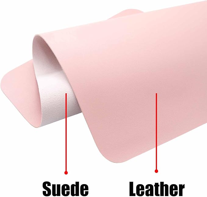 24" x 12" PU Leather Keyboard Pad Desk Protector Mat for Vanity Makeup Laptop Keyboard Mouse, Pink