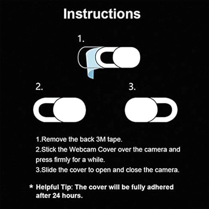 Webcam Cover (6 Pack), 0.03 inch Ultra Thin Laptop Camera Cover Slide for iPhone iPad MacBook Pro Computer iMac Cell Phone PC Accessories Camera Blocker Slider, Great for Privacy (Black)