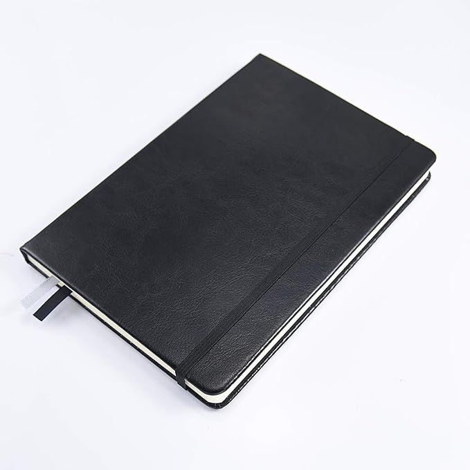 Guissi Classic Dotted Grid Bullet Notebook Journal Dot HardCover A5 Thick Acid-Free Paper with Inner Pocket Leather Office School Supplies 144 Pages