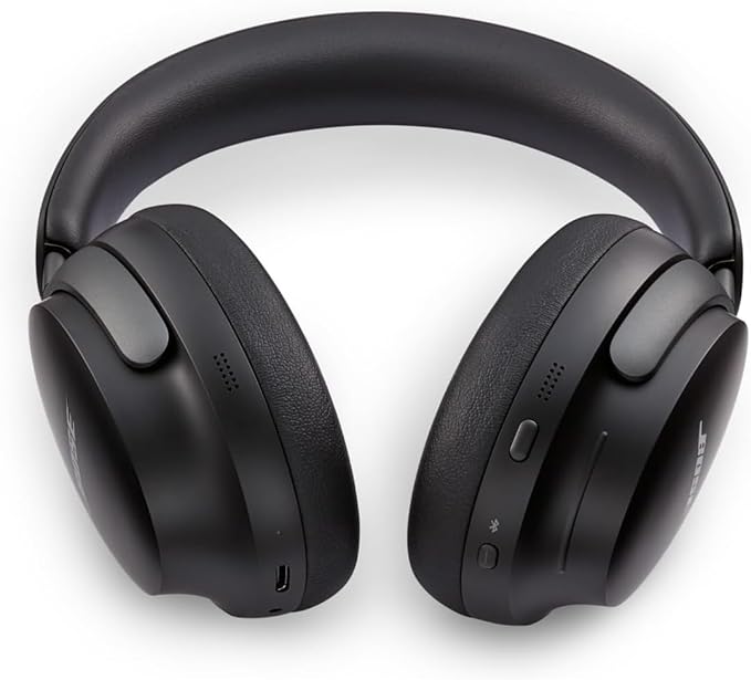 Bose QuietComfort Ultra Bluetooth Headphones, Wireless Headphones with Spatial Audio, Over Ear Noise Cancelling with Mic, Up to 24 Hours of Playtime, Black
