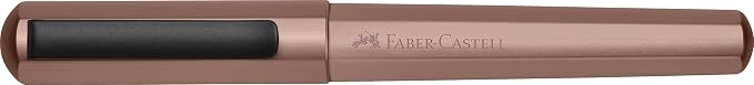 Faber-Castell HEXO Fountain Pen, Bronze – Broad: Modern Fountain Pen with Black Stainless Steel Extra Fine Nib, Ergonomic Grip & Balanced Aluminum Barrel for Creative Writing