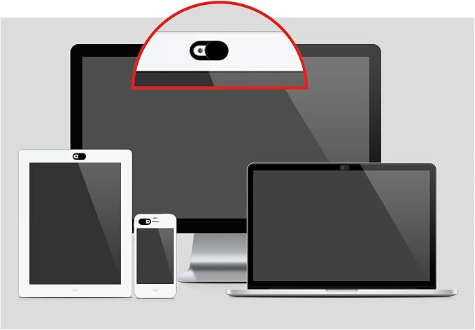 TENOC Webcam Cover, Camera Privacy Cover Slide for Laptop/Cell Phone/iPad/PC/Tablet, Protect Your Privacy and Security, 5 Pcs, Black