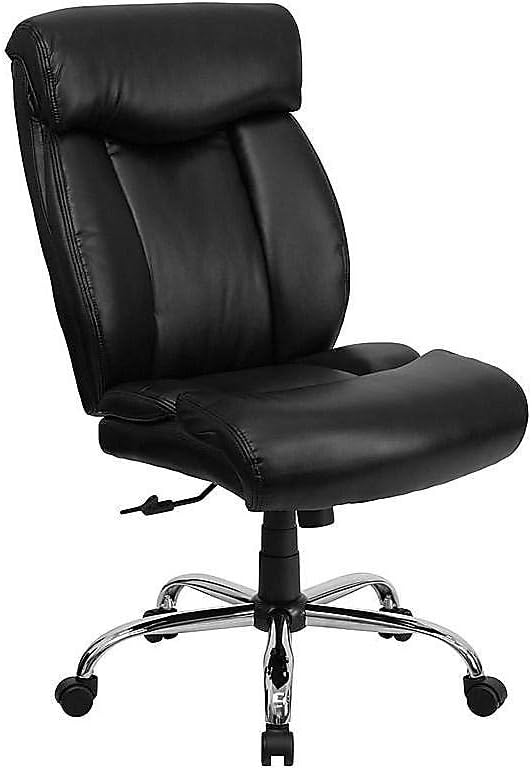 Flash Furniture Hercules Series Big & Tall LeatherSoft Swivel Office Chair, Ergonomic High-Back Executive Chair with Full Headrest, Padded Seat, Black