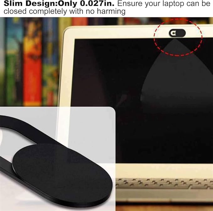 Webcam Cover (6 Pack), 0.03 inch Ultra Thin Laptop Camera Cover Slide for iPhone iPad MacBook Pro Computer iMac Cell Phone PC Accessories Camera Blocker Slider, Great for Privacy (Black)