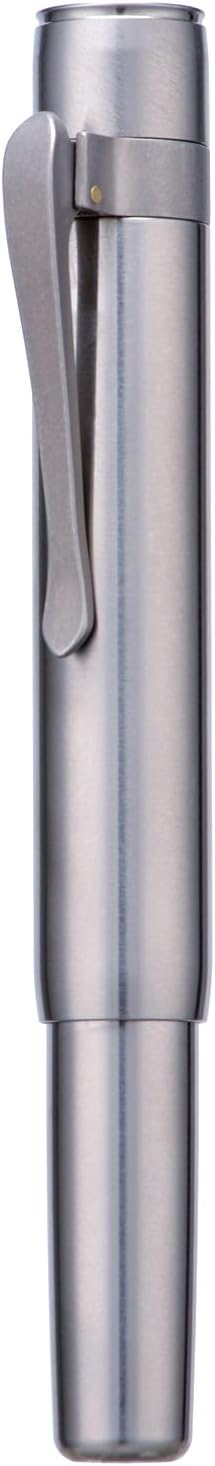 HONG DIAN M2 Titanium Mini Fountain Pen, Fine Soft Nib & Sleek Shape Metal Short Pocket Travel Pen (Titanium Gray)