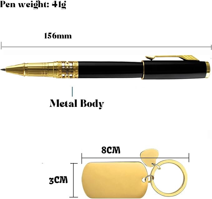 Yastar Personalized Luxury Pen with with a Custom Medal Gift Set with Pen Box - Metal Body Engrave with Your Message Personal Names Message - Gift Idea for Business Office Friends Employees