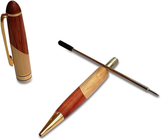 Renawe Luxury Wooden Ballpoint Pen Gift Set with Business Pen Case Display, Nice Writing Pen with Box and Gel Ink Refills Fancy Business Wood Pens Stand for Men Women Designer Cool Executive Pen