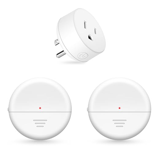 NineLeaf Wireless Motion Sensor Plug, PIR Sensor Outlet with Timer Setting to Auto Turn On/Off, Adjustable Detection Range, 15A/1500W Remote Control Plug for Christmas Lights, Fans(2Sensor 1Plug)