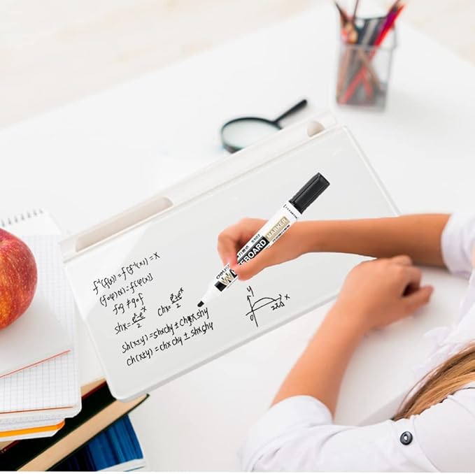 Glass Desktop Whiteboard Dry Erase Board Computer Keyboard Stand Desk White Board Organizers with Accessories 2 Markers,1 Eraser for Office, Home, School Supplies