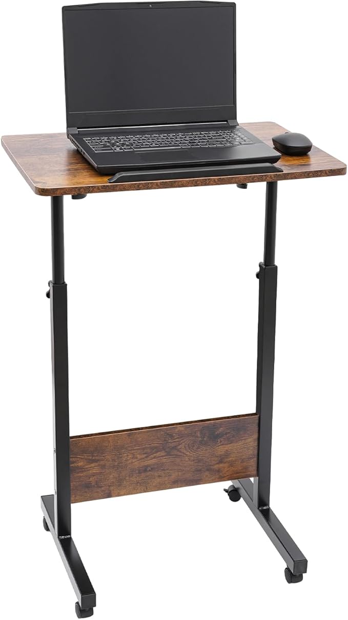 Adjustable Height 32-47in & 180°Angle Mobile Standing Desk Small Desk Portable Foldable Desk for Small Spaces