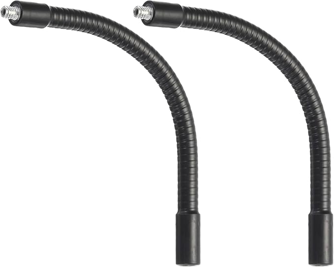 PATIKIL 8" Gooseneck, 2 Pcs 1/4"-20 Female to Male Thread Metal Universal Hose Flexible Arm Gooseneck Tube Extension Holder for Action Camera, Phone, Microphone, Black