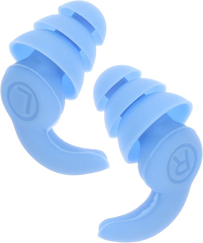 GLEAVI Reusable Silicone Noise Reduction with 3-Layer Sound Insulation, Waterproof Blue for Travel and Study