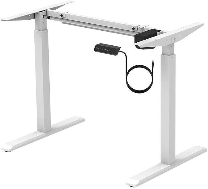 Monoprice 131291 Height Adjustable Sit-Stand Riser Table Desk Frame - White With Electric Single Motor, Compatible With Desktops From 39 Inches Up To 63 Inches Wide - Workstream Collection