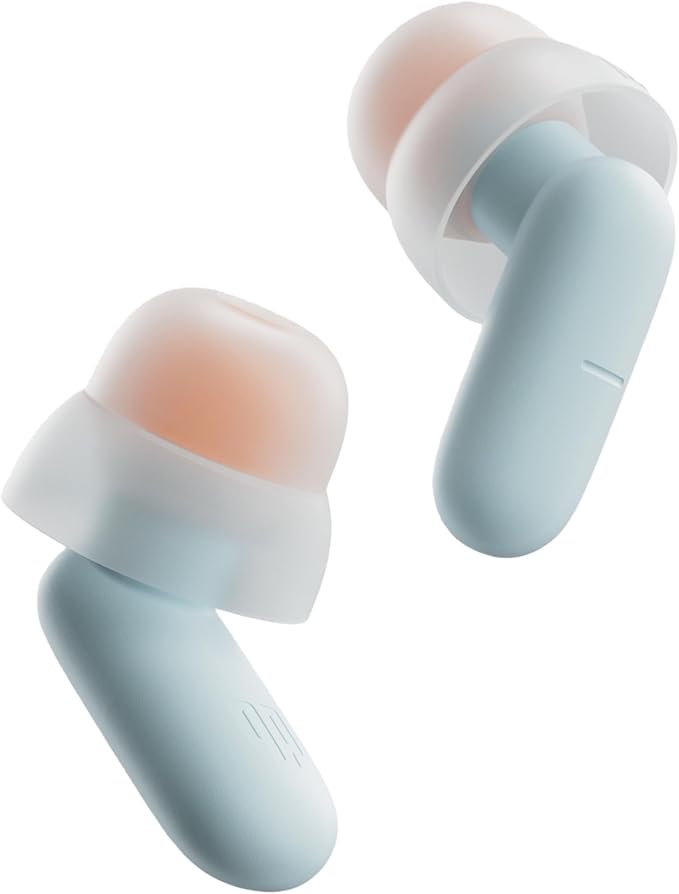 Dream Ear Plugs for Sleeping, 23dB Noise Reduction Soft Silicone Earplugs with Patented Qufits Eartips and Carry Case, Reusable Earplugs for Sleep, Work, Focus, Study, Travel - Mint