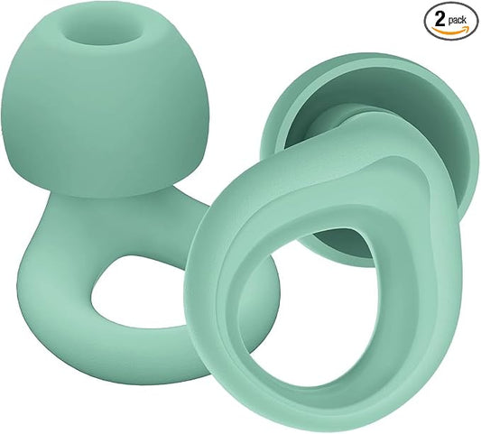 Ear Plugs for Sleeping Noise Cancelling, Reusable Silicone Earplugs for Sleeping, Noise Reduction, Deep Focus, Travel, 30dB Noise Reduction, High Fidelity Hearing Protection, Mint