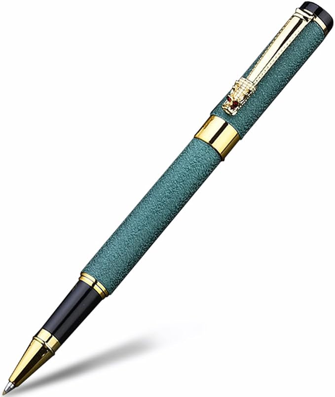 Nice pens for writing | Nice Rollerball Pens with Dragon Design, Elegant Gift Pen,for Men & Women Office & Signature Writing Pen, Refillable Black Ink Business Pen (Green)