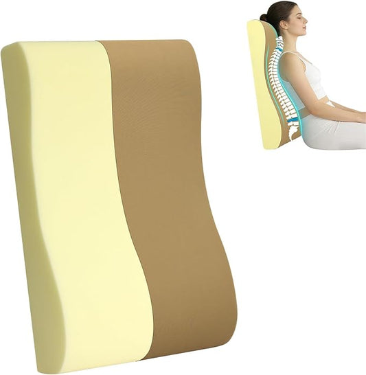 2-in-1 Neck Pillow Lumbar Support Pillow for Recliner Couch & Nursery Glider Chairs- High-Resilient Foam Cushion Ergonomic Back Support for Comfort in Rocking, Feeding, Nursing Brown M