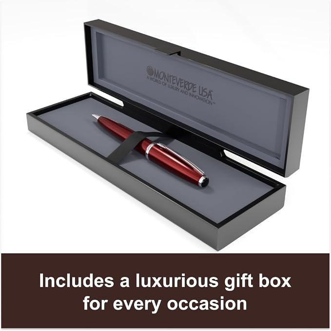 Monteverde USA Aldo Domani Ballpoint Pen - Red, Italian Luxury Design, Smooth Writing