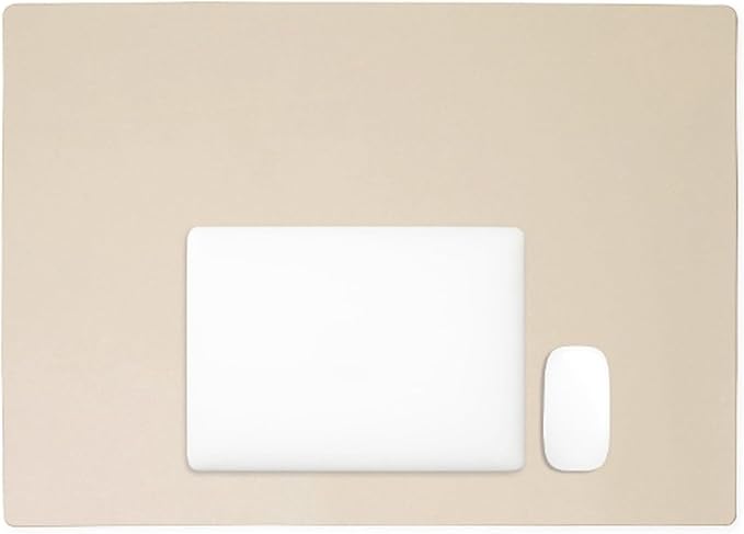 Premium Dove Full Grain Leather Desk Pad – Modern Desk Mat for Home Office or Workspace – Water & Scratch Resistant, Slim Portable Design with Microsuede Lining