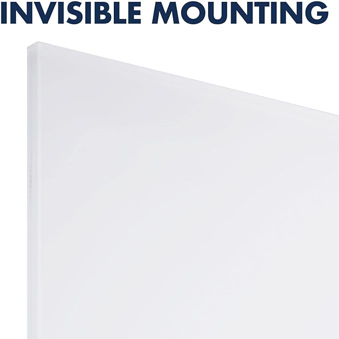 Quartet Whiteboard, Magnetic Dry Erase White Board, Glass 48" x 85" Vertical-Only, Frameless, InvisaMount, White (Q014885IMW)
