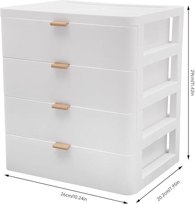 Modern Desktop Organizer, Drawer Storage Box, Desk Organizer White, Office Desk Tidy, Minimalist Storage Solution, Smooth Slide Drawer, Home Office Vanity Study, Durable Multi Use