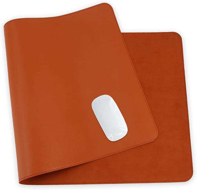 24 x 12 Inches Leather Desk Pad Protector, Non-Slip PU Leather Desk Mat, Laptop Desk Pad, Perfect for Office & Home Use (light brown)