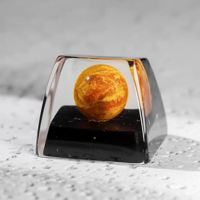 Mars Planet Artisan Keycap Solar System - 1U ESC, R1 SA Profile Custom Handmade Resin Cherry MX Switch Key Cap Mechanical Keyboard, Cool Tech Gifts for Men, Dad, Father, Gamer, Space Lover