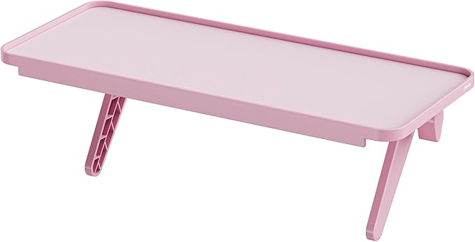 Pixio 12 inch Pink Monitor Storage Top Shelf - Adjustable Platform, Universal Fit, Holds Up to 13lbs, Works on TV, Flat, Curved Monitors, Storage for Webcams, Clocks, Phone, Figures