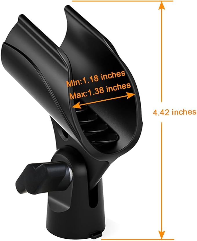 4 Pcs Universal Microphone Clip, Adjustable Mic Clip Holder for Mic Stand，Come with 5/8" Male to 3/8" Female Screw Adapter