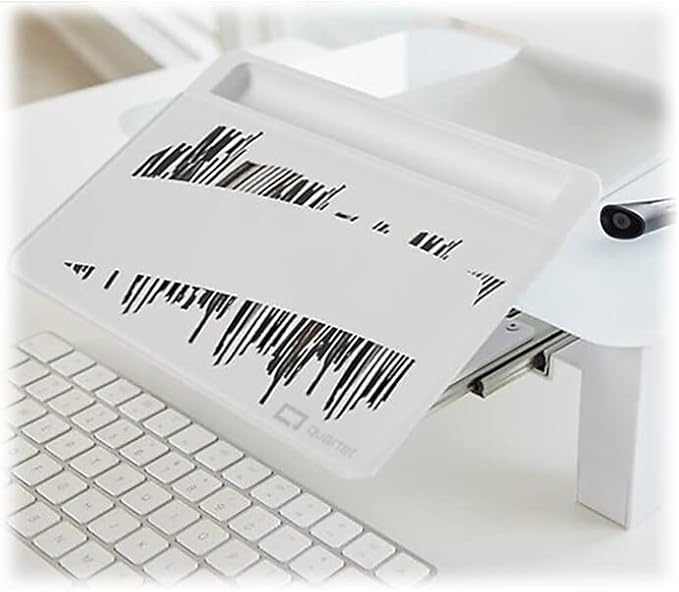 Quartet Desktop Glass Monitor Riser for Computer with Dry-Erase Board, Adjustable Height (Q090GMRW01)
