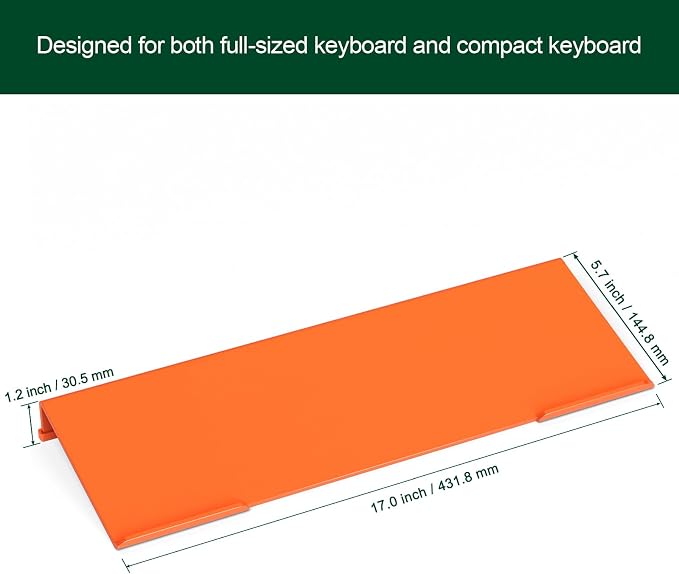 Computer Keyboard Stand Holder - Ergonomic Acrylic Keyboard Stand for Desktop Comfortable Keyboard Tray Riser with Silicone Anti-Slip Strip for Home School Office Desk Accessory, Orange