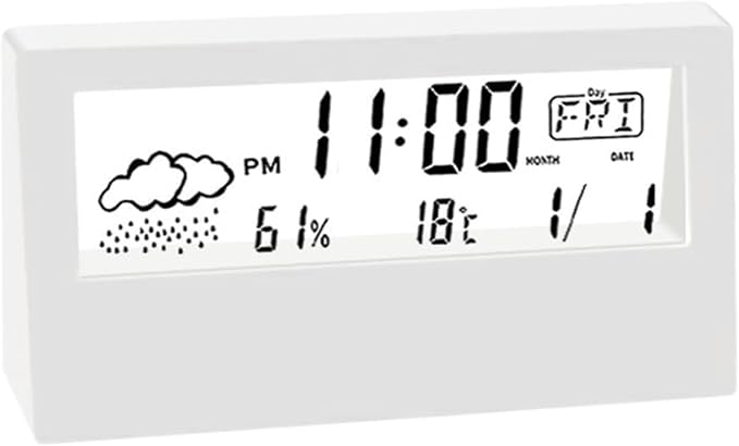 Clear Display Clock – Creative Bedside Digital Alarm Clock, Multifunctional Time Monitor | Transparent Tabletop Clock with Screen, Temperature and Humidity Display for Home and Desk Decor