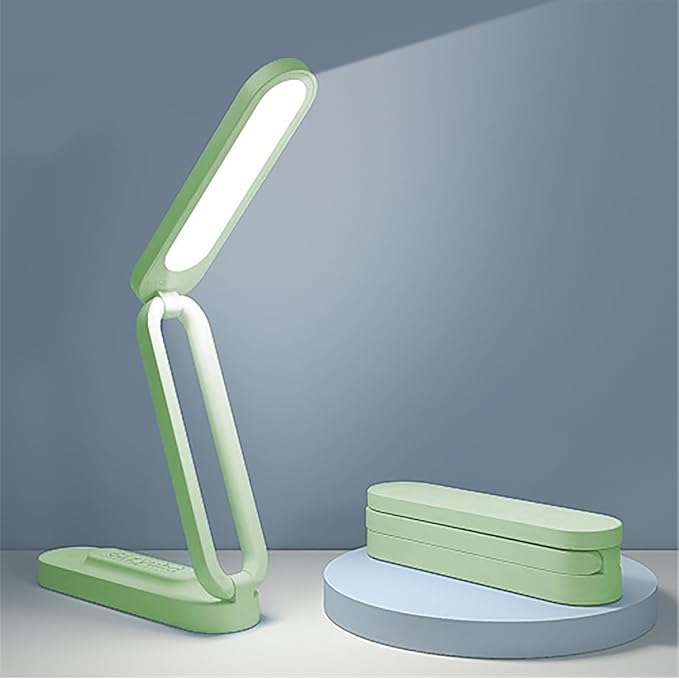 Giryuhd LED Desk Lamp for Office Home & Battery Operated Lamp Rechargeable Lamp Foldable & Portable Light, LED Desk Light Strip, 3 Brightness Dimmable Small Desk Lamp Wireless Reading Lamp