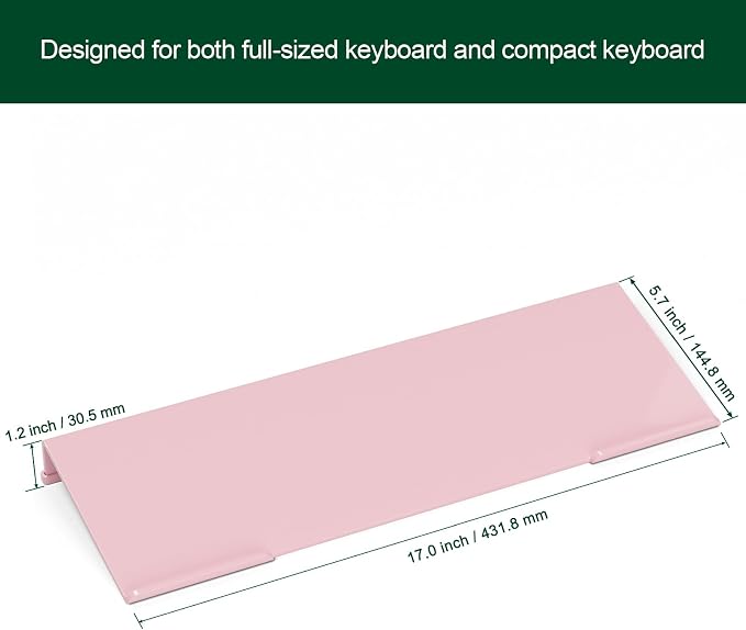 Computer Keyboard Stand Holder - Ergonomic Acrylic Keyboard Stand for Desktop Comfortable Keyboard Tray Riser with Silicone Anti-Slip Strip for Home School Office Desk Accessory, Lightpink