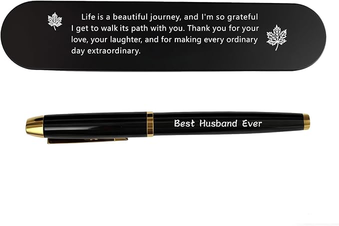 Best Husband Ever Engraved Gel Pen Gift for Husband | Romantic Sentimental Keepsake for Husband from Wife, Wedding Anniversary Valentine Birthday Fathers Day Present
