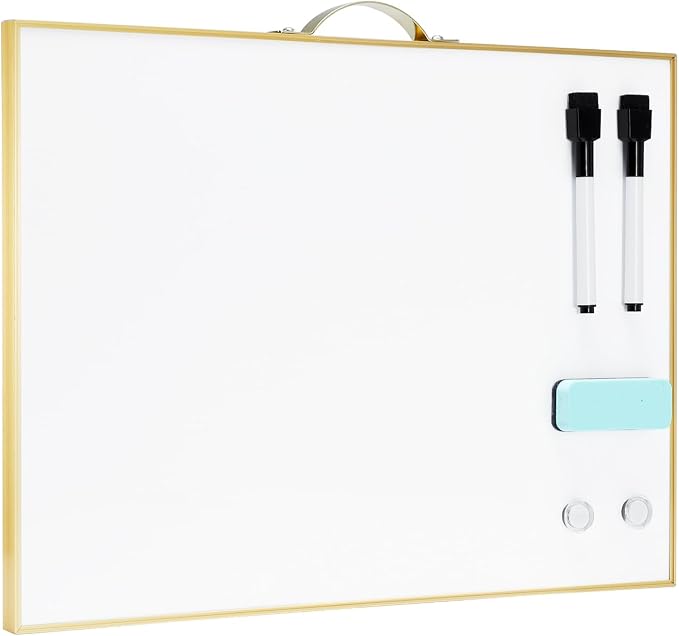 TSJ OFFICE Small Dry-Erase White-Board - 12 X 16 Inches Portable Aluminum Frame Mini Hanging Whiteboard with Handle, to Do List Notepad for Office, Home, School