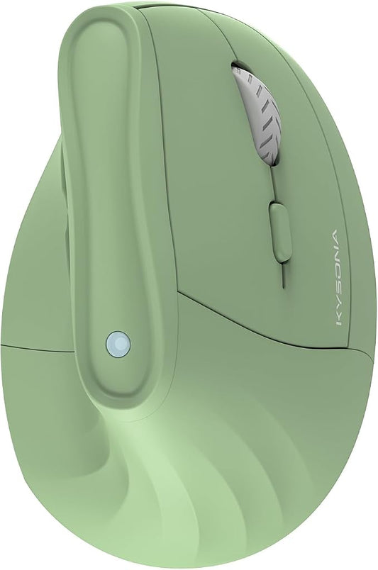 KYSONA Ergonomic Mouse Wireless, Bluetooth Vertical Mouse, 5-Level Adjustable DPI, 2.4G Silent Switch Mice for Windows, MacOS, IPadOS, Laptop, PC, Olive Green
