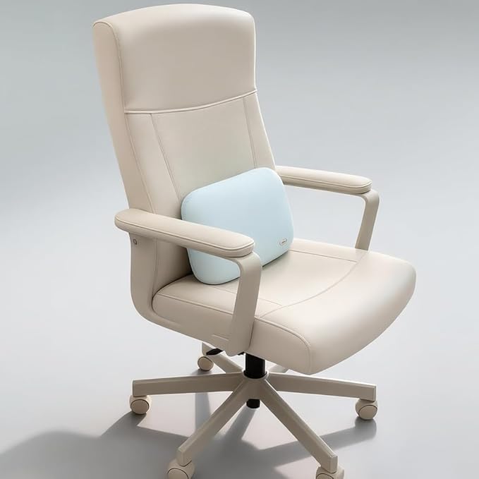 Carwales Auto Lumbar Support Pillow Cooling for Summer Slim Soft Latex Lower Back Support Cushion for Car Seat Office Nap Pillow Chair Recliner Pressure Relief Latex Memory Light Blue
