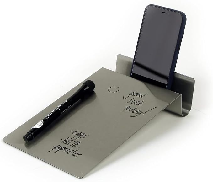 Three by Three Seattle Desktop to-Do Board: Conquer Chaos with Our Sleek 5.5 x 9 Inch Desk Organizer, Includes 4 Markers (Stainless Steel Board)