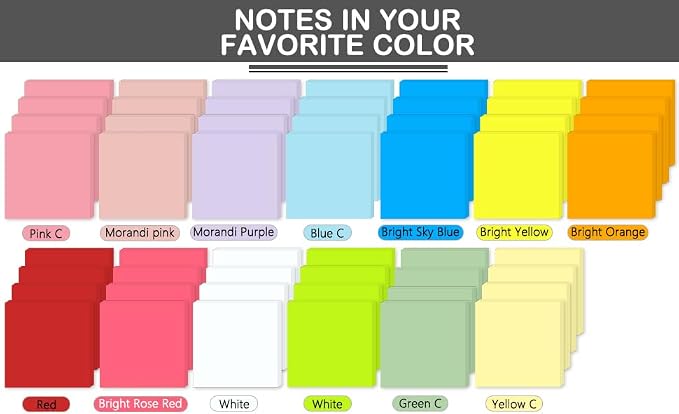Super Sticky Notes,Self-Stick Note Pads 3 x 3 in,400 Sheets Sticky Notepad Bulk Post,Office Supplies,School Supplies,Christmas Decor (Pastel Pink, Sticky Notes 3x3)