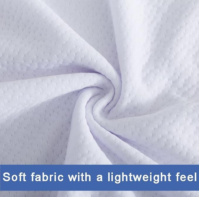 SHOUREN Mattress Topper Cover Queen, 2-3 Inch Zippered Protector | Breathable 3D Air Fabric, 3-Sided Zipper Design, Secure Fit Straps, Machine Washable Replacement Cover for Mattress Toppers
