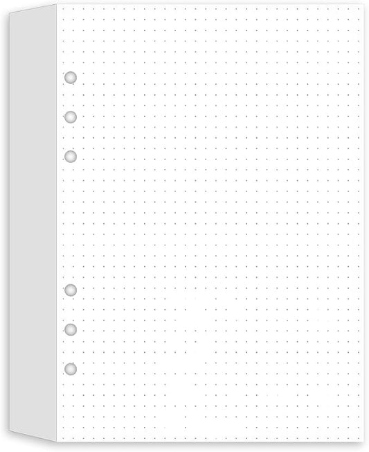 (3 Pack) A5 Dotted Paper Refills - 6 Hole Punched, 300 Sheets/600 Pages Dot Grid Paper, Refills for Filofax Planner/Binders/Organizer, 100gsm, 5.8'' x 8.3''