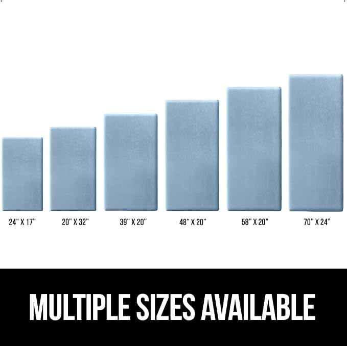 GORILLA GRIP Comfortable Cushioned Kitchen Mats for Floor, 48x20, Waterproof and Stain Resistant Soft Top, 3/4 Inch Thick Ergonomic Standing Desk Anti Fatigue Mat, Foam Supports Ankles, Feet, Sky Blue