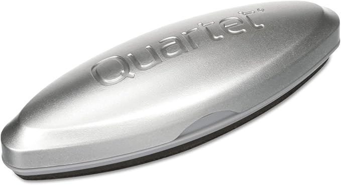 Quartet Glass Dry Erase White Board Eraser, Magnetic, Whiteboard Eraser, Silver (SFEB3)