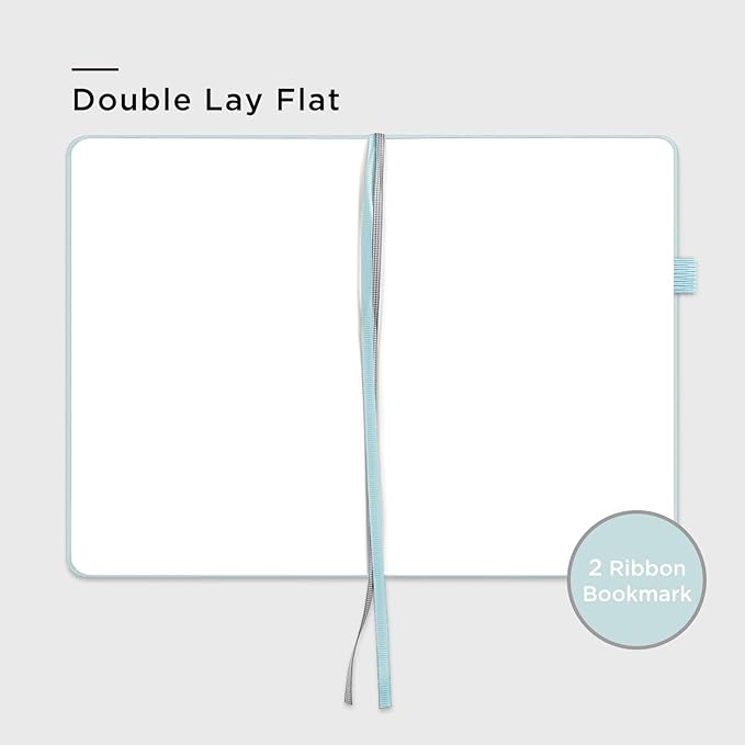 &And Per Se Blank Sketch Notebook, A5 Hardcover, 160 Pages 100gsm Thick Paper, Unlined Journal for Drawing, Doodling, Hand Lettering – Creative Gift for Artists, Designers, Writers (Cyan)