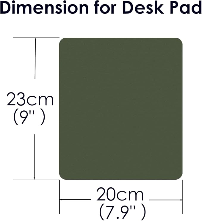 Leather Desk Pad Protector, Waterproof Mouse Pad, PU Desk Mat, Office Desk Cover, Desk Writing Mat for Office/Home/Work/Cubicle (Green/Gray) 9x8 in