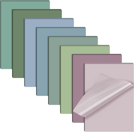 Yinder 4 x 6 Inch Transparent Sticky Notes Translucent Sticky Notes Waterproof Clear Self Memo Pad See Through Bible Journaling Accessories Office School Supplies, 8 Pack 240 Sheets(Pastel)