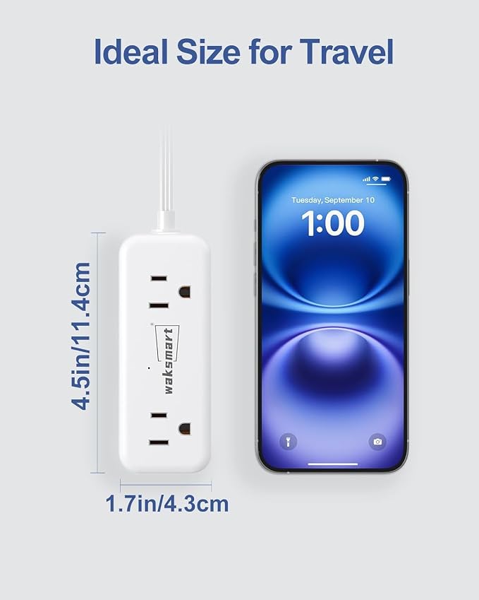PD20W Flat Plug Power Strip -3 Ft Flat Plug Extension Cord with 4 AC Outlets 3 Quick Charging USB Ports, Flat Outlet Wall Plug Compact for College Dorm, Travel, Home, Office Desk Accessories
